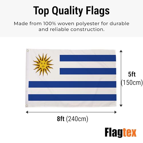 Bandera de Uruguay grande textil para mástil exterior e interior 3