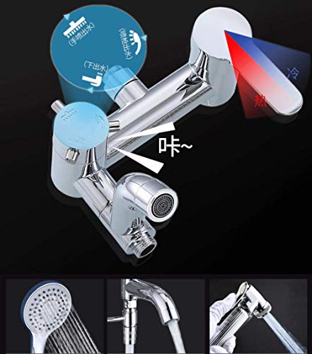 Ensemble de douche en cuivre complet robinet de vanne d'eau et mitigeur mural