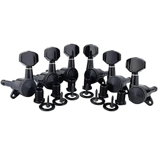 Lot de 6 accordeurs de guitare 1:18 verrouillables pour guitare acoustique, clés d’accordage de guitare électrique, mécaniques de guitare, chevilles d’accordage de guitare, 6 chevilles en ligne 3 x 3 - Les Beatles, Paul McCartney, John Lennon, RIngo Starr, George Harrison
