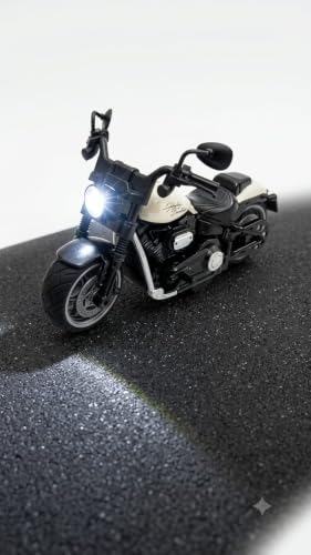 Image of Haarley-Davidson Die-Cast Metal Motorcycle Toy with Pullback Function, Light & Sound, Rotatable Handle. (Random Color Will Come)