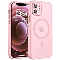 TOCOL Magnetic for iPhone 12 Case 6.1-Inch, Fit for MagSafe, Upgraded [Full Camera Protection], [14FT Military Grade Drop Tested] Shockproof Slim Translucent Matte Back Phone Cover (Light Pink)