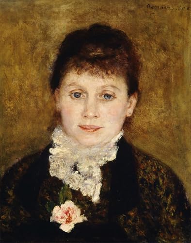 Portrait de femme par Pierre Auguste Renoir affiche de arts toile 60x90cm