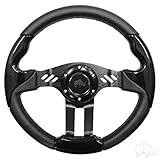 Aviator 5 Golf Cart Steering Wheel (Black Grip/Black Spokes)