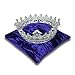 Resonant Energies 6.5 Inch Square Blue Purple Crushed Velvet Tiara & Crown Display Pillow Stand, TPV55M