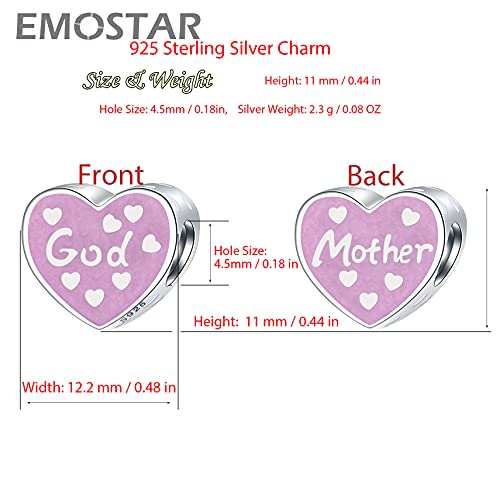 EMOSTAR Mothers Day Family Theme Charms, Sterling Silver Mother Father Daughter Son, Nana, Wife Husband, Godmother, Mom Crown, Sister Heart Beads, Gifts for Mama/Fathers Day/European Bracelet2