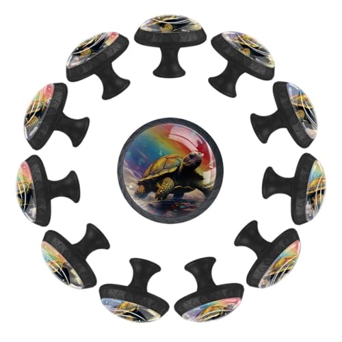 Boutons de placard tortue en verre transparent pour commode ronde - 2