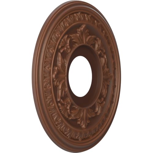 Image of Ekena Millwork CMP13BADRU Baltimore Thermoformed PVC Ceiling Medallion (Fits Canopies up to 5 1 /4 inch), 13 inchOD x 3 1 /2 inchID x 3 /4 inchP, Universal Aged Metallic Rust