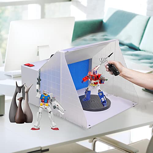 Aw Portable Airbrush Paint Spray Booth Kit Pro Paint Set With Turn Table Powerful Fan For Painting Art Toy Model Parts Cakes Hobby #TOP1
