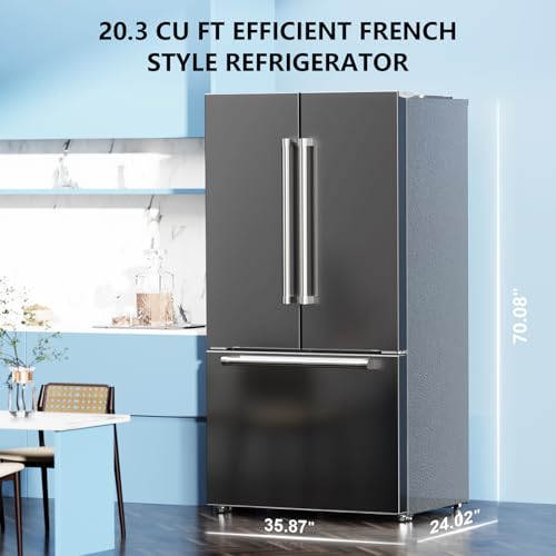 Image of Antarctic Star 2 French Door Refrigerator, Auto Ice & Water Filter, VCM Stainless, Multi-Air, Fast Cooling, Inverter, LED Alarm, Energy Star, 20.3 Cu Ft, Grey