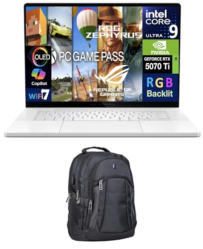 Image of ASUS ROG Zephyrus G16 Laptop 16.0 inch 240Hz WQXGA Display (Intel Ultra 9-285H, GeForce RTX 5070 Ti 12GB, 32GB LPDDR5X, 4TB PCIe SSD, RGB KB, Thunderbolt 4, WiFi 7, Win 11 Pro) w /Premium Backpack