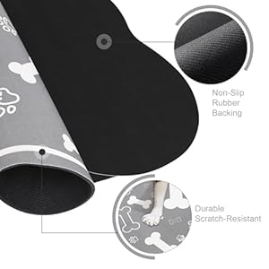 Dog cat food matrapid absorbent pet feeding mat bone shaped dog placemat water bowl mat with rubber backingno stains dog cat food mats indoor pet accessories supplies 12×18 grey  urban country home decor