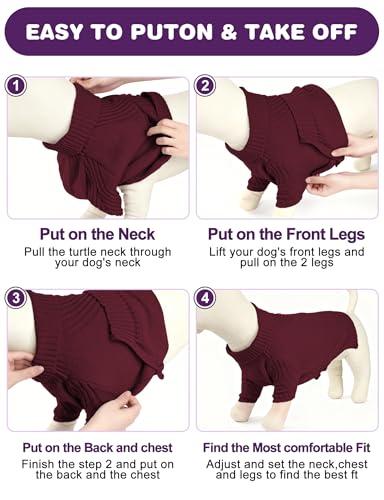 Image of Dog Sweaters for Small Medium Large Dog, Classic Turtleneck Pet Clothes Warm Thermal Doggy Winter Coat, Thick Double Knitting Collar Pullover Cold Weather Puppy Jacket for Indoor & Outdoor Wear