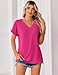 Zeagoo Shirts for Women Rolled Short Sleeve Blouses 2026 Fashion Summer Clothes Business Work Top Hot Pink M