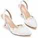 FNKPI, Scarpe da Sposa da Sposa, Scarpe da Sposa con Cinturino alla Caviglia da Donna, Scarpe da Sposa in Pizzo Bianco da Sposa per Matrimoni, Feste, Feste da Ballo,Bianca,42 EU