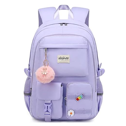 abshoo Big Student Laptop Backpack For College Women Middle High School Teen Girls Bookbag Travel Daypack (Purple)
