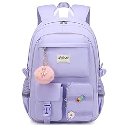abshoo Big Student Laptop Backpack For College Women Middle High School Teen Girls Bookbag Travel Daypack (Purple)