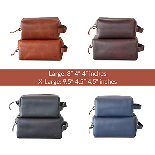Luxe-Range Personalized Leather Toiletry Bag For Men, Genuine Leather, Leather Dopp Kit, Groomsmen Gifts, Men's Toiletry Bag, Gifts For Men, Fathers Day Gift, Wedding Gift, Anniversary Gift #TOP7