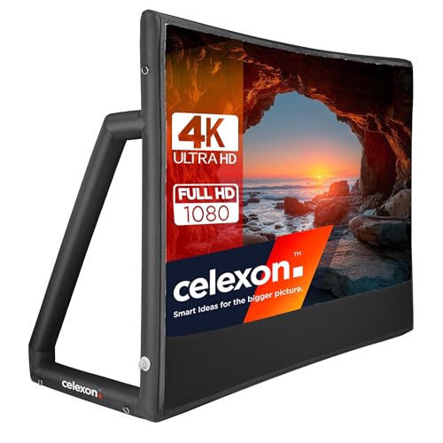 celexon aufblasbare Outdoor-Leinwand Economy INF 120 | 266 x 149 cm 16:9 | für Public Viewing Events & Full HD 4K Beamer-Front- & Rückprojektionen im Garten | inkl. Luftpumpe & Transporttasche