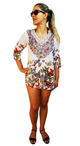 Saída de Praia Bata Blusão Camisão Estampado Indiano
