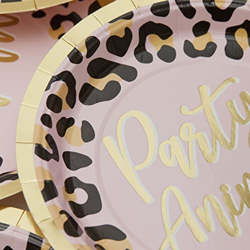Sparkle And Bash DOGHU Cheetah Print Paper Plates For Party Animal Safari Birthday Supplies thumb #3