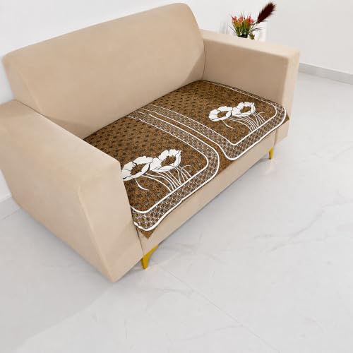 Image of Homerz Premium Chenille Fabric Sofa Cover | Soft, Durable & Dustproof | Decorative Couch Cover (Florida Chocolate, 2 Seater, Only Seat Cover)