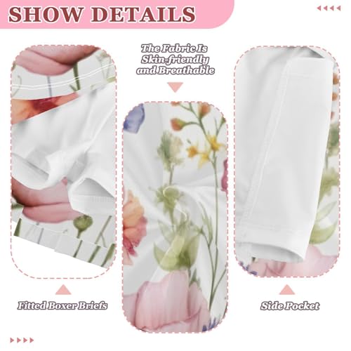 Rustic Wildflowers Girls Athletic Skorts Flowy Golf Tennis Skirts with Shorts & Pocket4