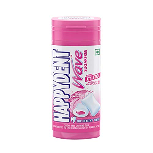 Image of HappyDent Wave, Xylitol Sugarfree Fruits Flavour, Bubble Gum Pocket Bottle, 18 Pc, 28.9 g