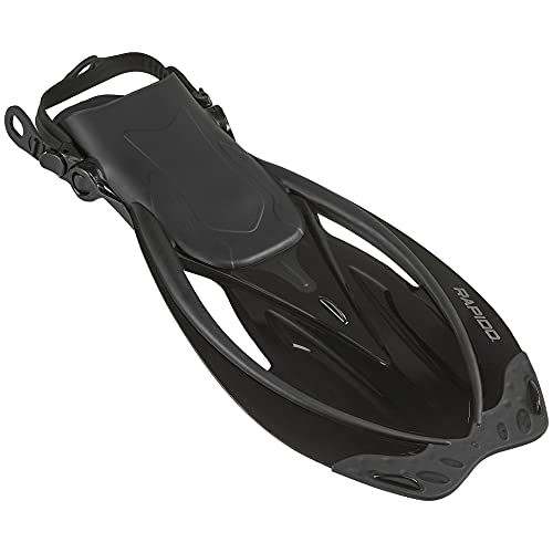 Phantom Aquatics Rapido Boutique Collection Mask Fin Snorkel Set with Adult Snorkeling Gear, Marine Adjustable Fin, Dry Top Snorkel +Travel Bag (ML/XL, 9-11 / EU: 41-45, All Black) (RPDMCMFS) by Phantom Aquatics - Image 4