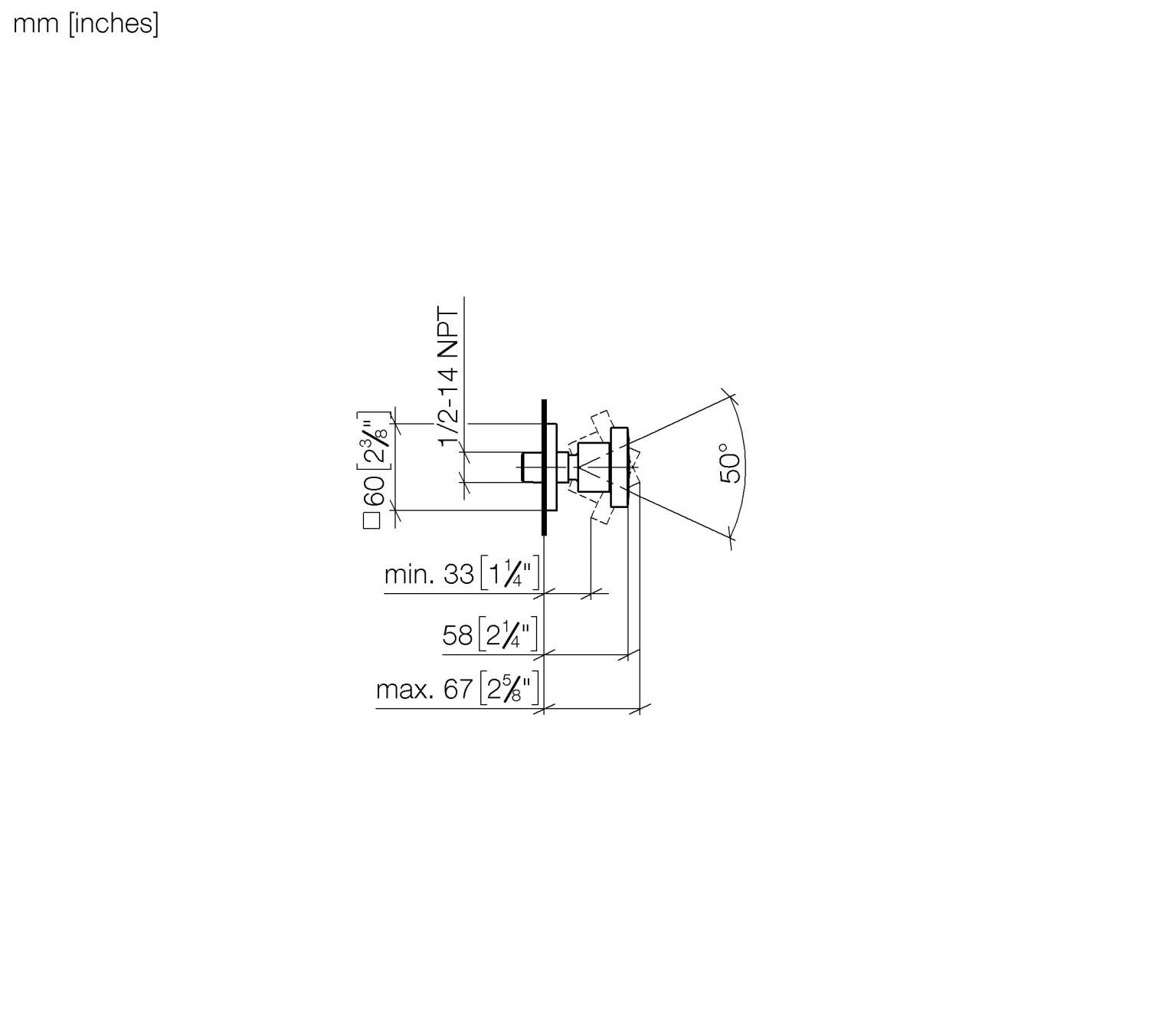 Jaclo S070-CB Cubix Body Spray with Mist Spray, Caramel Bronze