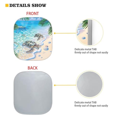 Image of Car Windshield Sun Shade Shield Folding Beach Sea Turtle Car Sun Shade for Front Window Fits for Most Sedan Van SUV Trucks 2pcs Set Car Interior Accessories Summer