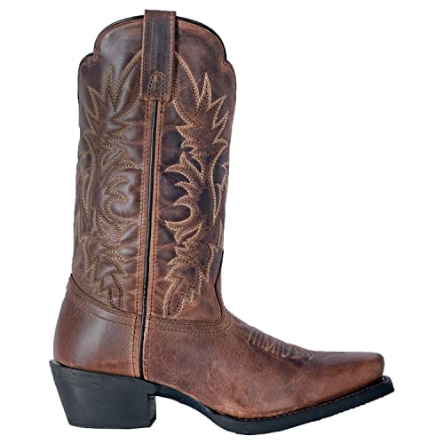 Laredo Womens Malinda Distressed Square Toe Dress Boots Mid Calf Low Heel 1-2" - Beige - Size 8.5 B #TOP1