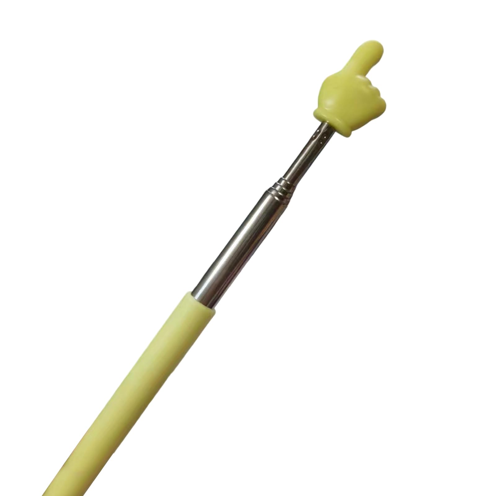 Wilitto Telescopic Classroom Pointer Teachers Pointer, Extendable Hand Finger Pointer Stick, Retractable Finger Pointing Stick, Handheld Presenter Whiteboard Presentation Pointer Yellow A