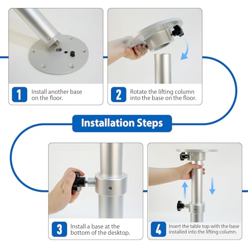 LIROPAU Verstellbares Tischbein für Wohnmobil, Wohnmobil Tischbeine Höhenverstellbar 43-71 cm auf Aluminiumlegierung, kann leicht zerlegt Werden für Wohnmobil, Boot, Yacht, Wohnmobil