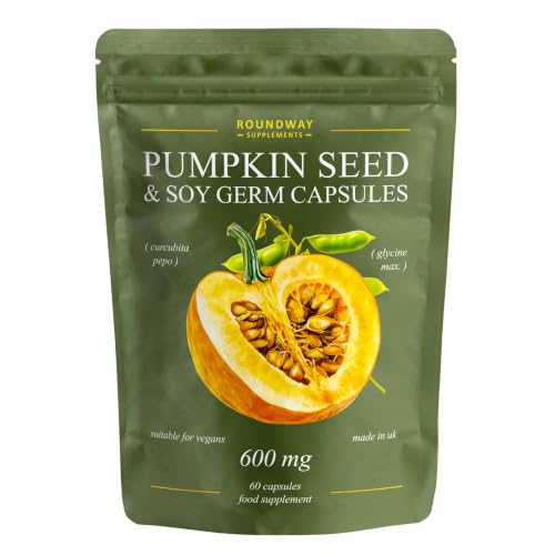 Pumpkin Seed and Soy Germ Capsules | Bladder Strength Supplements | High Strength 600mg Per Serving 60 Capsules Vegan & Gluten Free Made in the UK