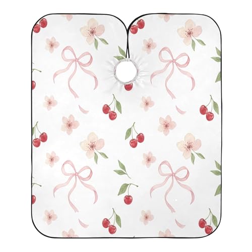 Capa para corte de cabello impermeable profesional Bows Flowers Cherry con cierre ajustable de broche para estilismo y peluquería miniatura 2
