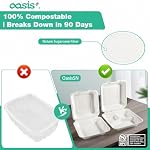 [8×8", 68-Pack] Disposable Clamshell Take Out Food Containers, Biodegradable Paper To Go Boxes for Burgers, Sandwiches, Fries & More (White)