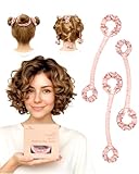 BONNET QUEEN Heatless Hair Curler Set (3Pcs), Heatless Curls Overnight with Satin Hair Rollers for Women, Cream Pink (For Short Hair)