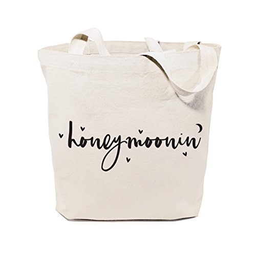 The Cotton & Canvas Co. Honeymoonin  Wedding, Beach, Shopping and Travel Resusable Shoulder Tote and Handbag