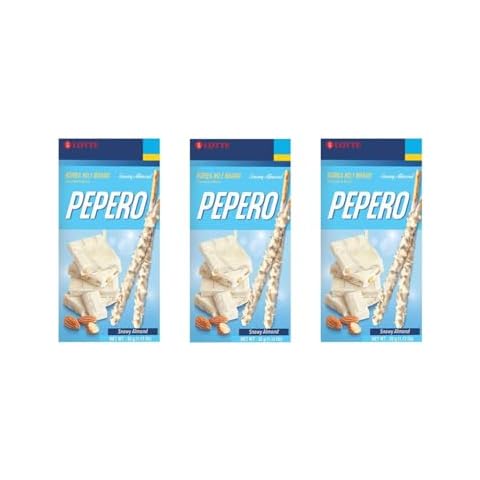 Pepero Day Korean SNOWY Almond Cookies, 32G 3PACK (Pack of 3) Cover