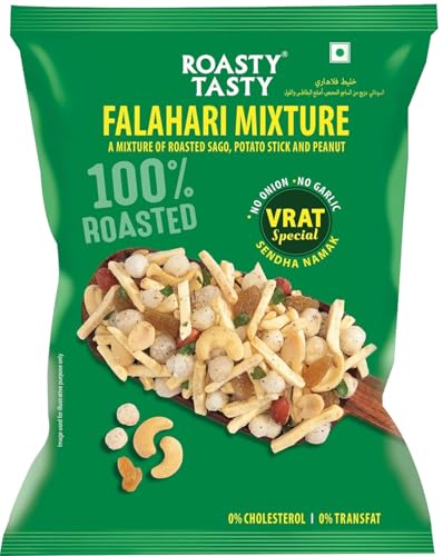 Image of Falahari Mix Roasted Namkeen Snack (200g Pack of 2) | Oil-Free Farari Chiwda | No Onion, No Garlic Farali Namkeen | Healthy Vrat Upwas Fast Namkeen | No Cholesterol No Transfat Healthy Snack for Fasting