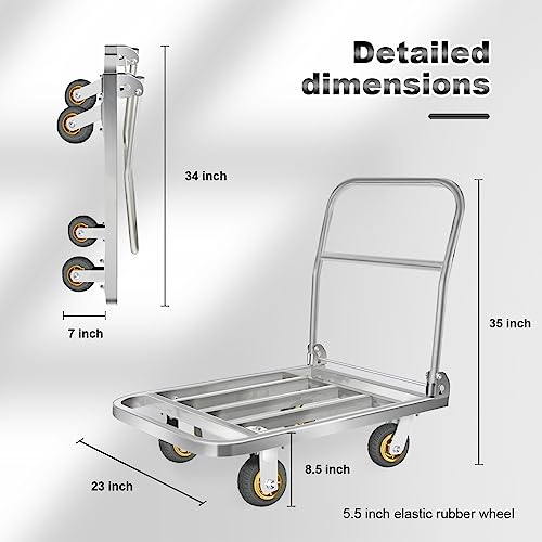 Carretilla plegable resistente 660lbs acero inoxidable miniatura 3