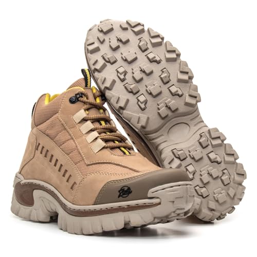 Bota Coturno Botina de Trabalho 12h Adventure Bico em PVC (Creme, BR, Adulto, Numérico, 44)