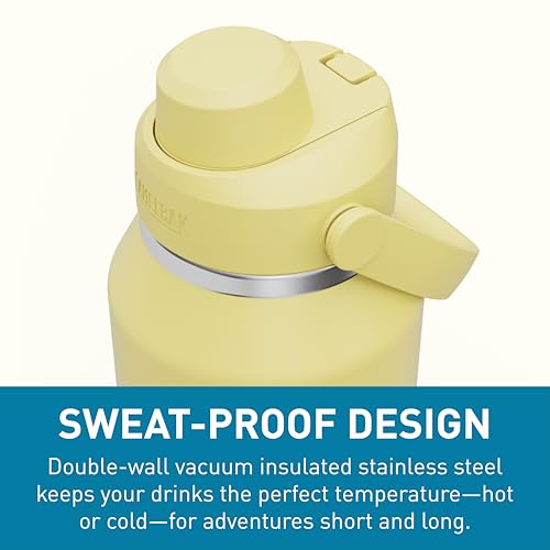Image of CamelBak Thrive Chug Insulated Stainless Steel Water Bottle, Cold Retention with High Flow Lid for Everyday Hydration and Active Use, 40oz, Yellow Bloom