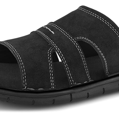 Image of Centrino Men's Slide Sandals | Multi-Strap Design with Cushioned Insole | Lightweight Comfortable Casual Footwear for Summer & Office Travel (9581)
