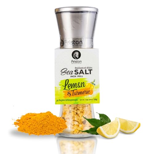 Ariston Greek Sea Salt Grinder with Lemon & Turmeric 6.7 oz