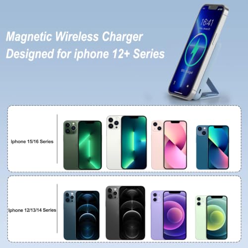 Image of AOGUERBE Magnetic Power Bank, 10000mAh Wireless Portable Charger with Stand | 22.5W PD Fast Charging for Magsafe Battery pack, LED Display, Travel Essential Magnetic Phone Charger for iPhone 17-12 Series