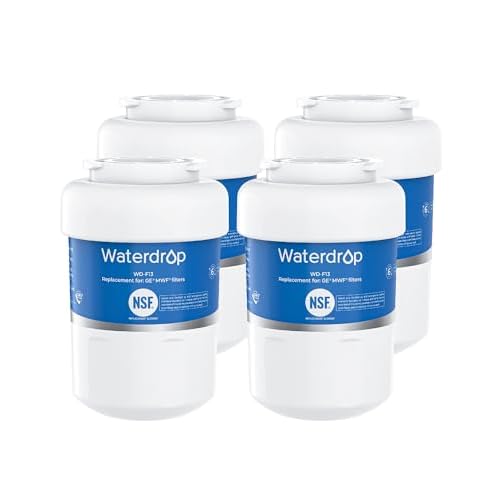 Waterdrop WD-F13 Replacement for GE® MWF® Water Filter, SmartWater® MWFP, GWF, HDX FMG-1, RWF1060, GSE25GSHECSS, 4 Filters(Package May Vary) 4 Water Filter