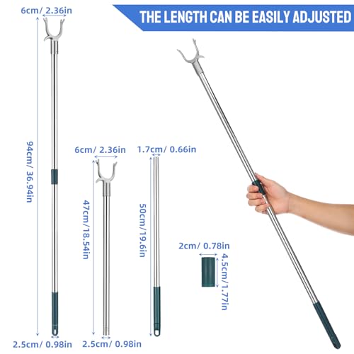 Tringle à linge extensible avec tête de fourche et poteau rétractable