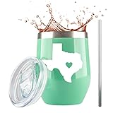 Texas Gifts - Stainless Steel Wine or Coffee Travel Tumbler - Themed State Decor for Women Husband...