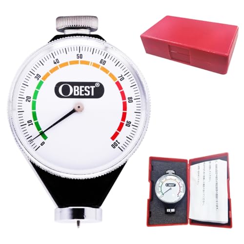 OBEST Durómetros, Durómetros para Neumáticos de Caucho, Durómetros Shore A, Esfera de color mejorada,Valores de Escala 0-100 HA